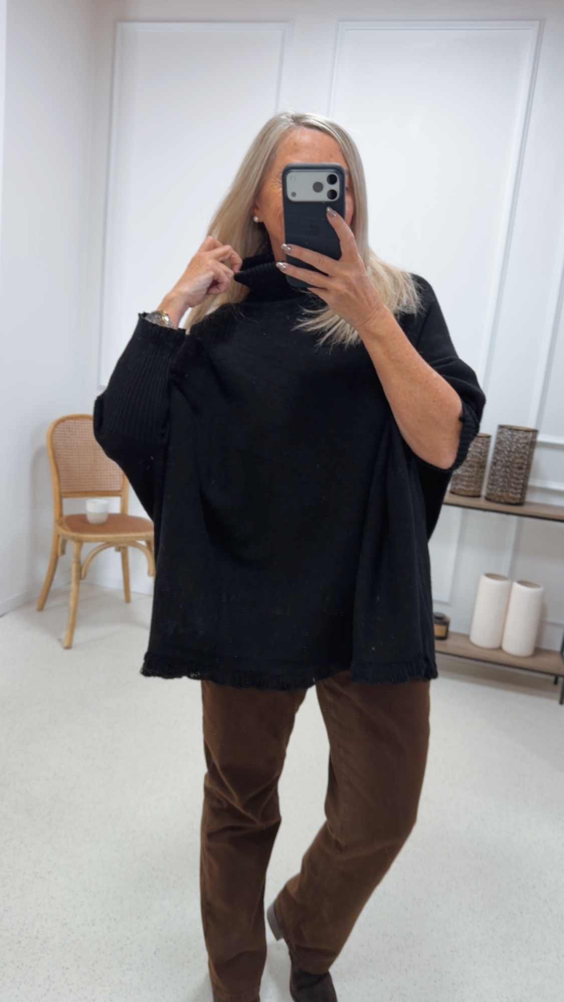 FEINSTRICK ROLLKRAGEN PULLOVER DORO 34- 44 Made in Italy Wolle