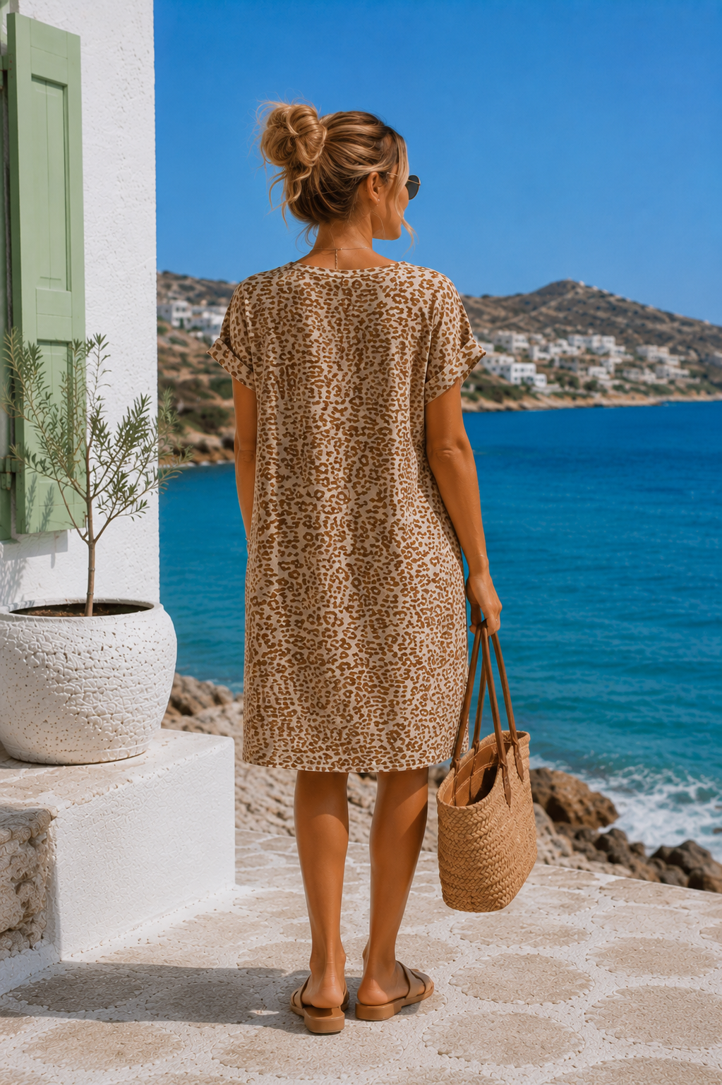 Leo-T-Shirt-Kleid Safiya Saint Tropez Made in Italy 34-42/44