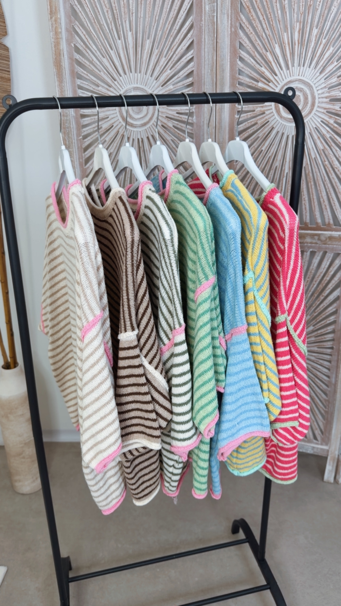 Strickshirt Salo Stripes Made in Italy 34-42 Kurzarm Pullover