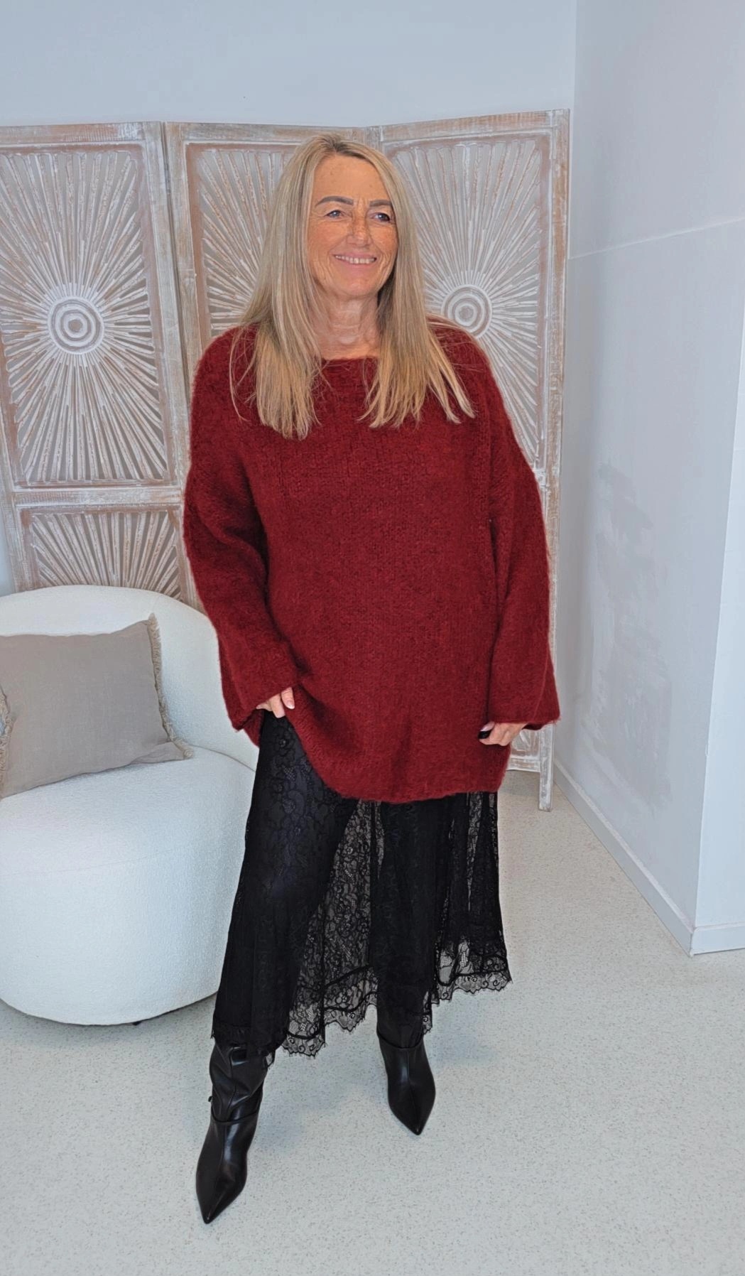 COZY KNIT SWEATER CIAM LANG / OVERSIZE 34 - 44 Strick Pullover, Strick-Kleid Made in Italy