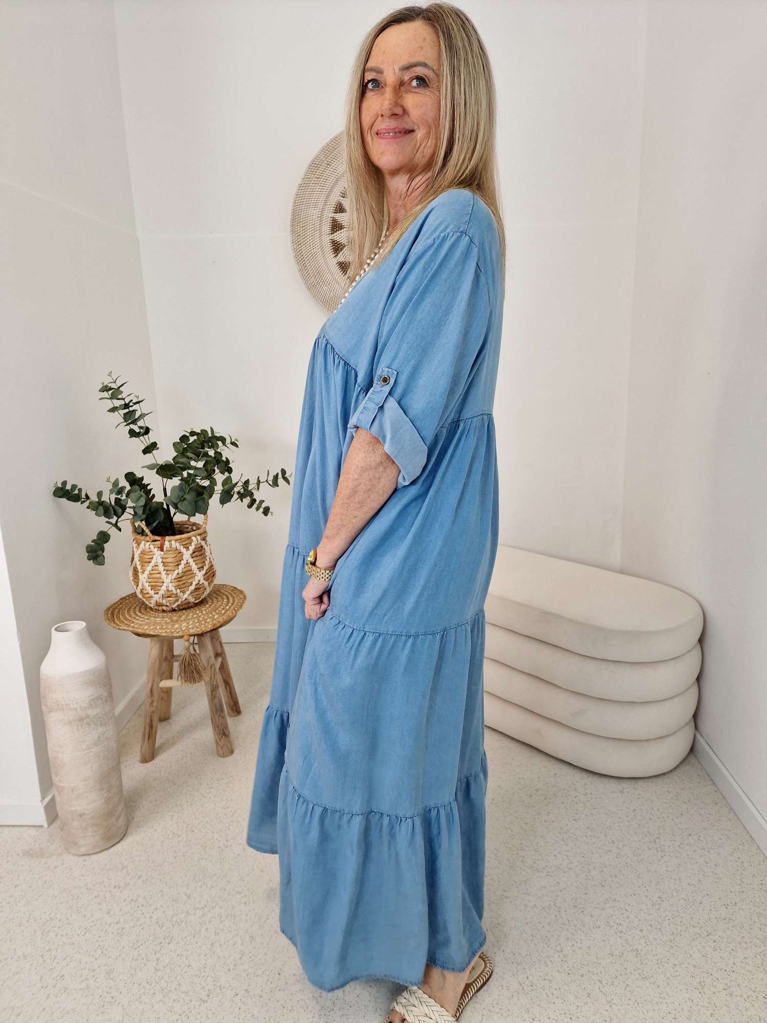 JEANS DRESS DUNJA LIGHT BLUE 34-42 Made in Italy DENIM Kleid JEANS DRESS DUNJA LIGHT BLUE 34-42 Made in Italy DENIM Kleid