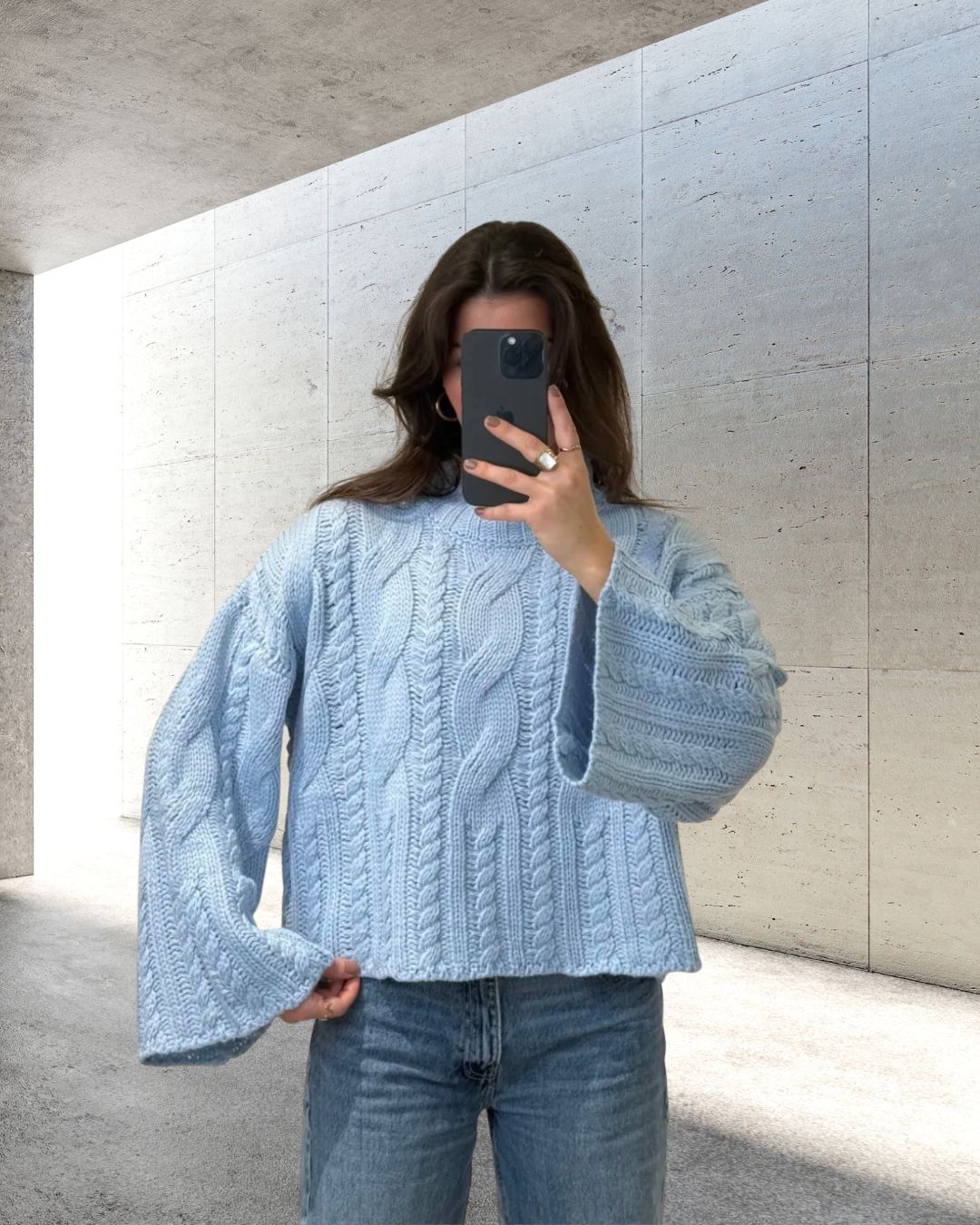 KNIT SWEATER NORA Italy Style 34-42 Zopfmuster