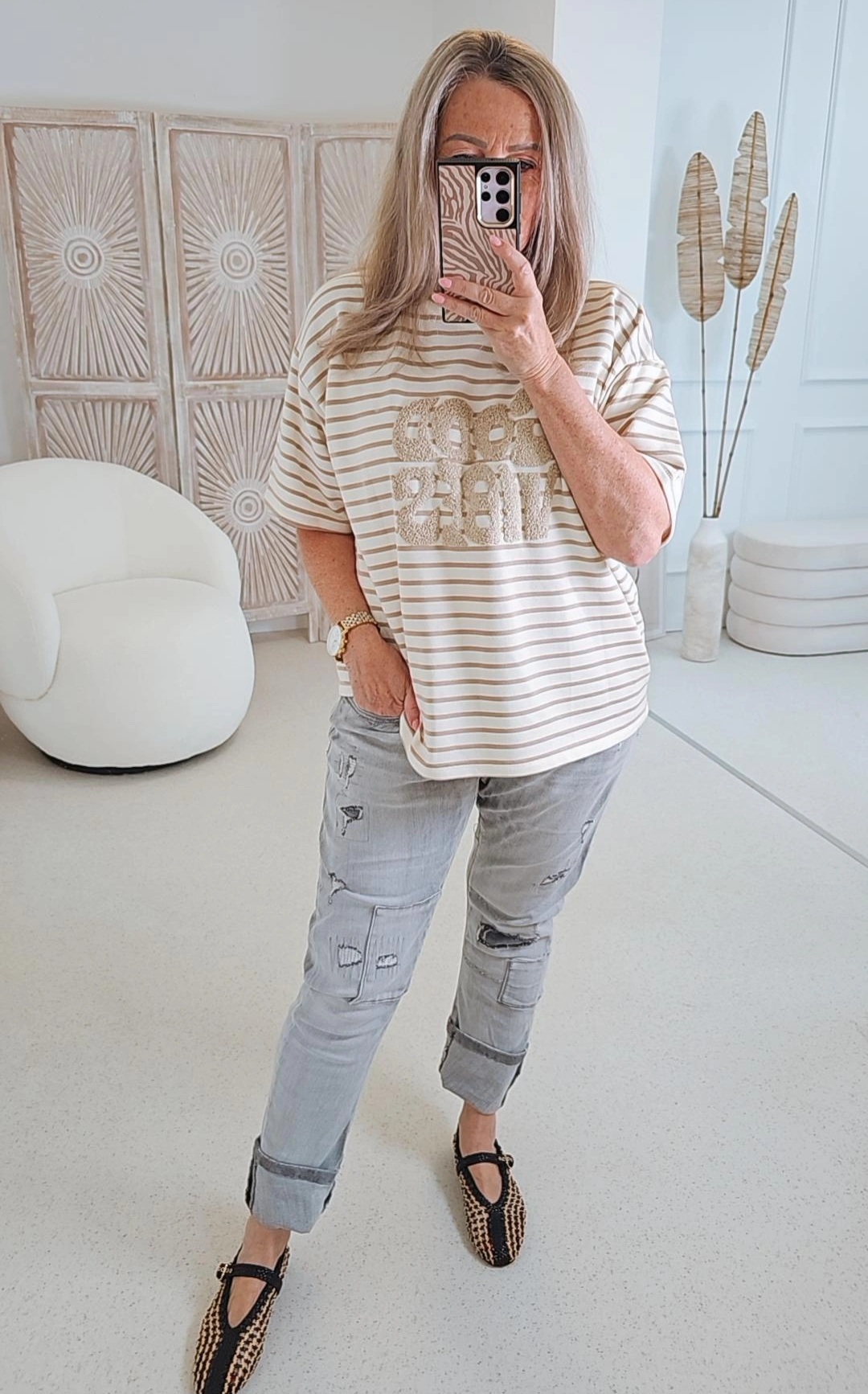 BASIC JEANS NATASCHA destroyed Made in Italy Variantenartikel H8559 Grau