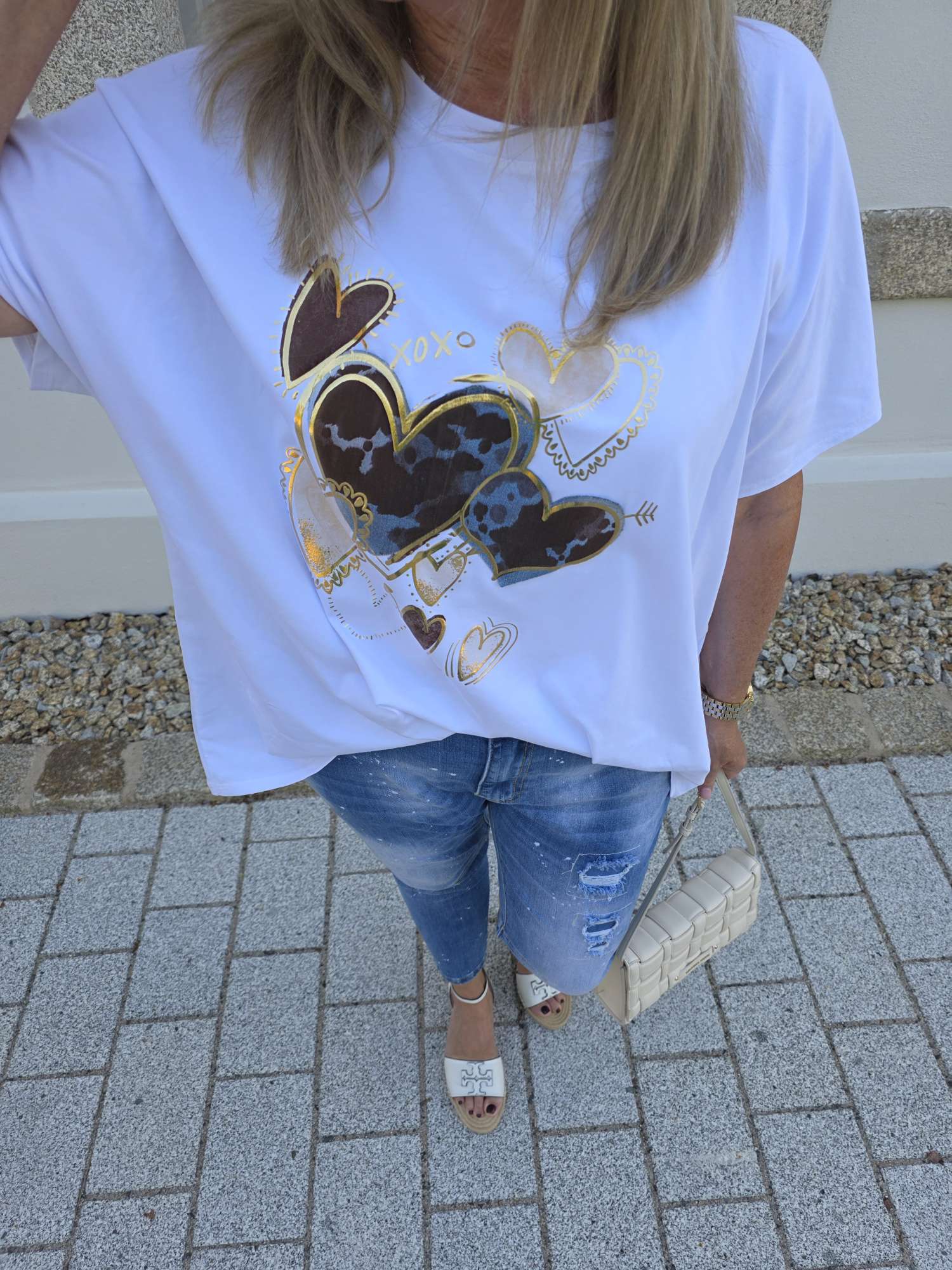 STATEMENT SHIRT ALEJANDRA XOXO Made in Italy 34-42/44 Baumwolle Printshirt