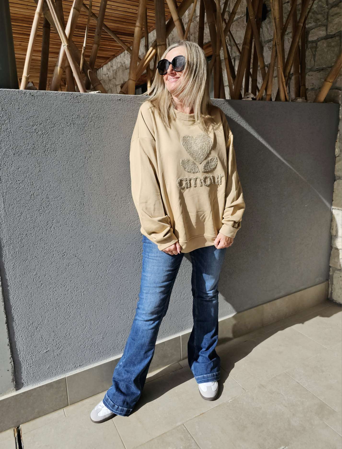 BASIC SWEATER AMOUR geflockt Made in Italy 34 - 42 BASIC SWEATER AMOUR geflockt Made in Italy 34 - 42