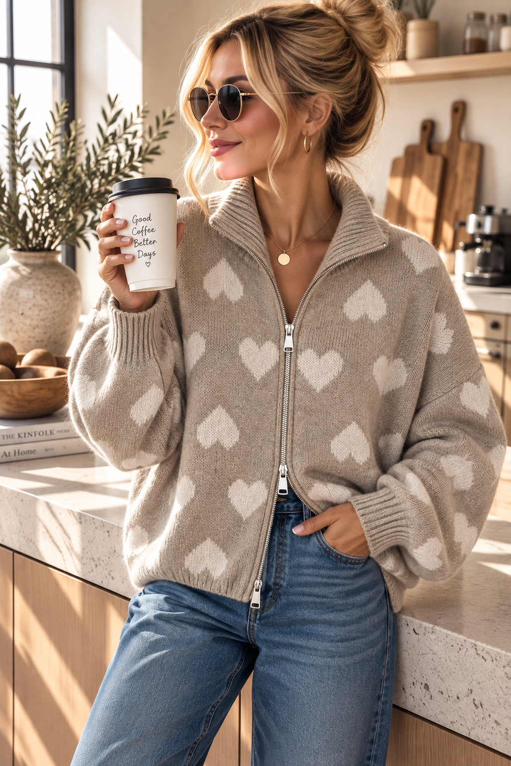 Strickjacke „Herz / Heart“ – ST0081 | Made in Italy 34-44 Strickjacke