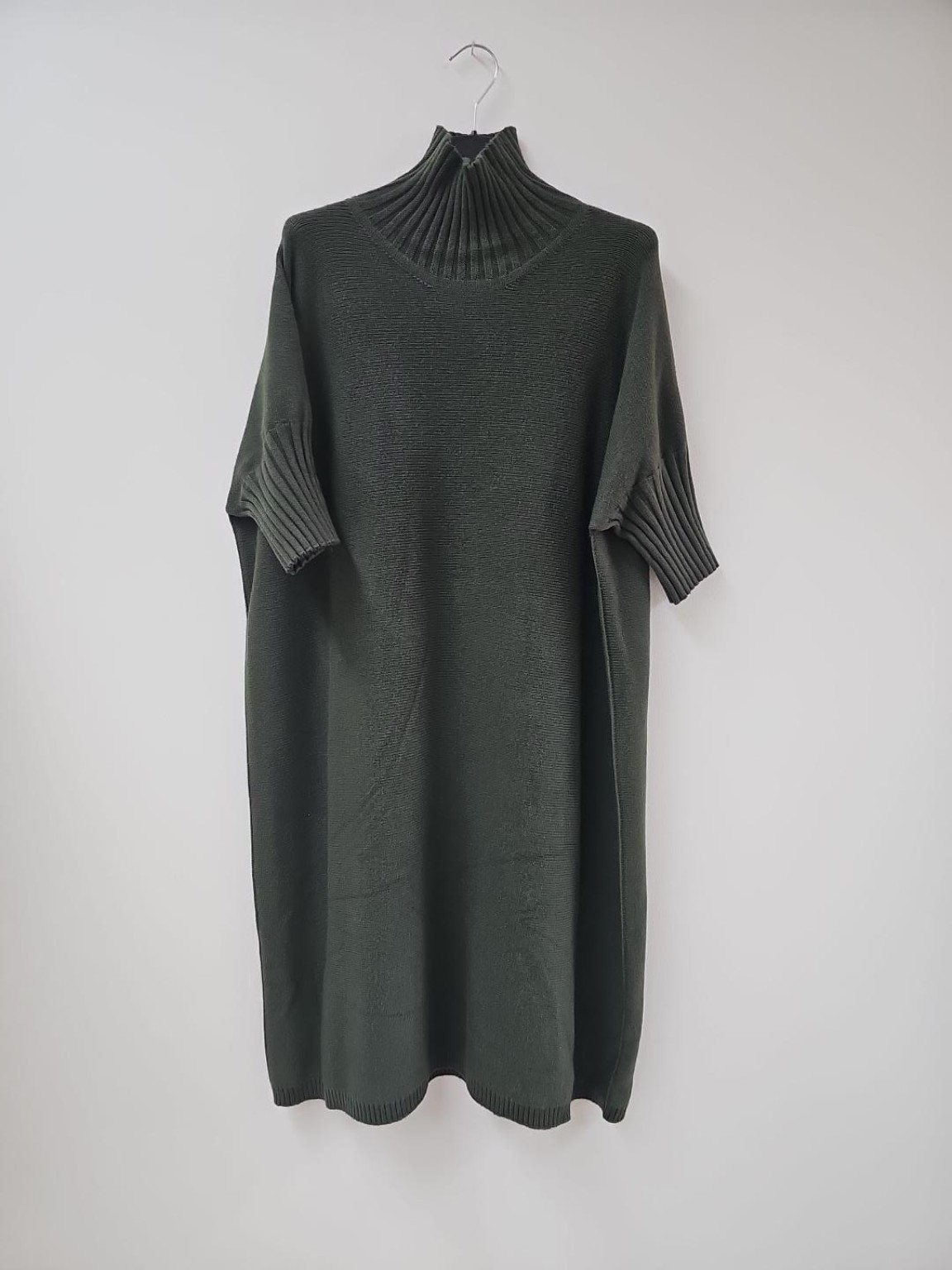 Strickkleid mit Stehkragen Uni I NO.SK0018 I Made in Italy 34-44