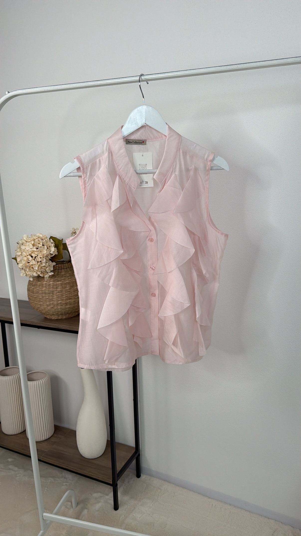 Bluse Alicudi Rüschen Uni Made in Italy 34-38