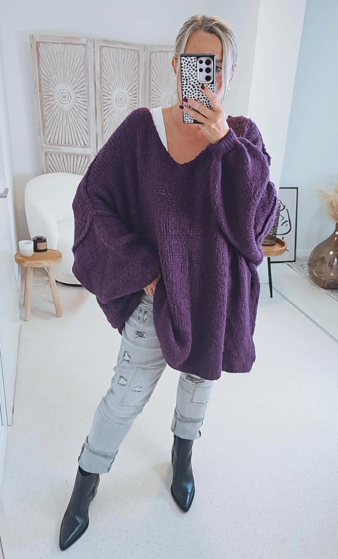 OVERSIZE KNIT SWEATER ADA Made in Italy 34 44 46 Strick Pullover