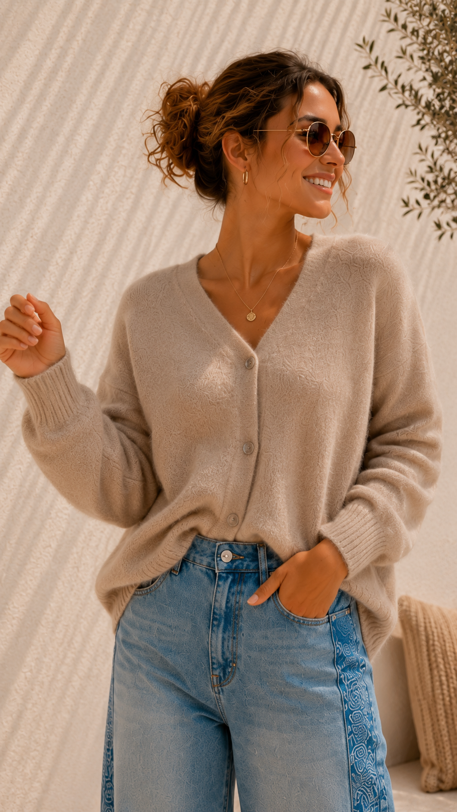 EDLER STRICK CARDIGAN OSLO Alpaka Strickjacke Made in Italy 34-42