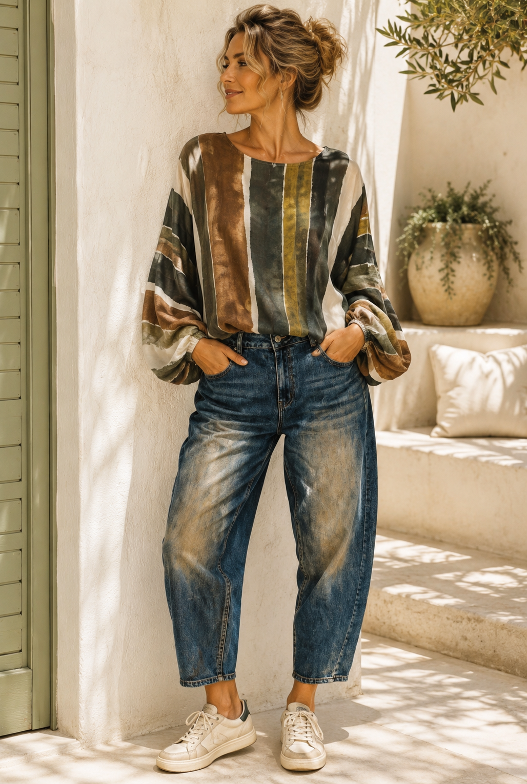 Fledermaus-Shirt „Sevilla“ – Herbstliebe in Tencel Bluse Made in Italy 34-44