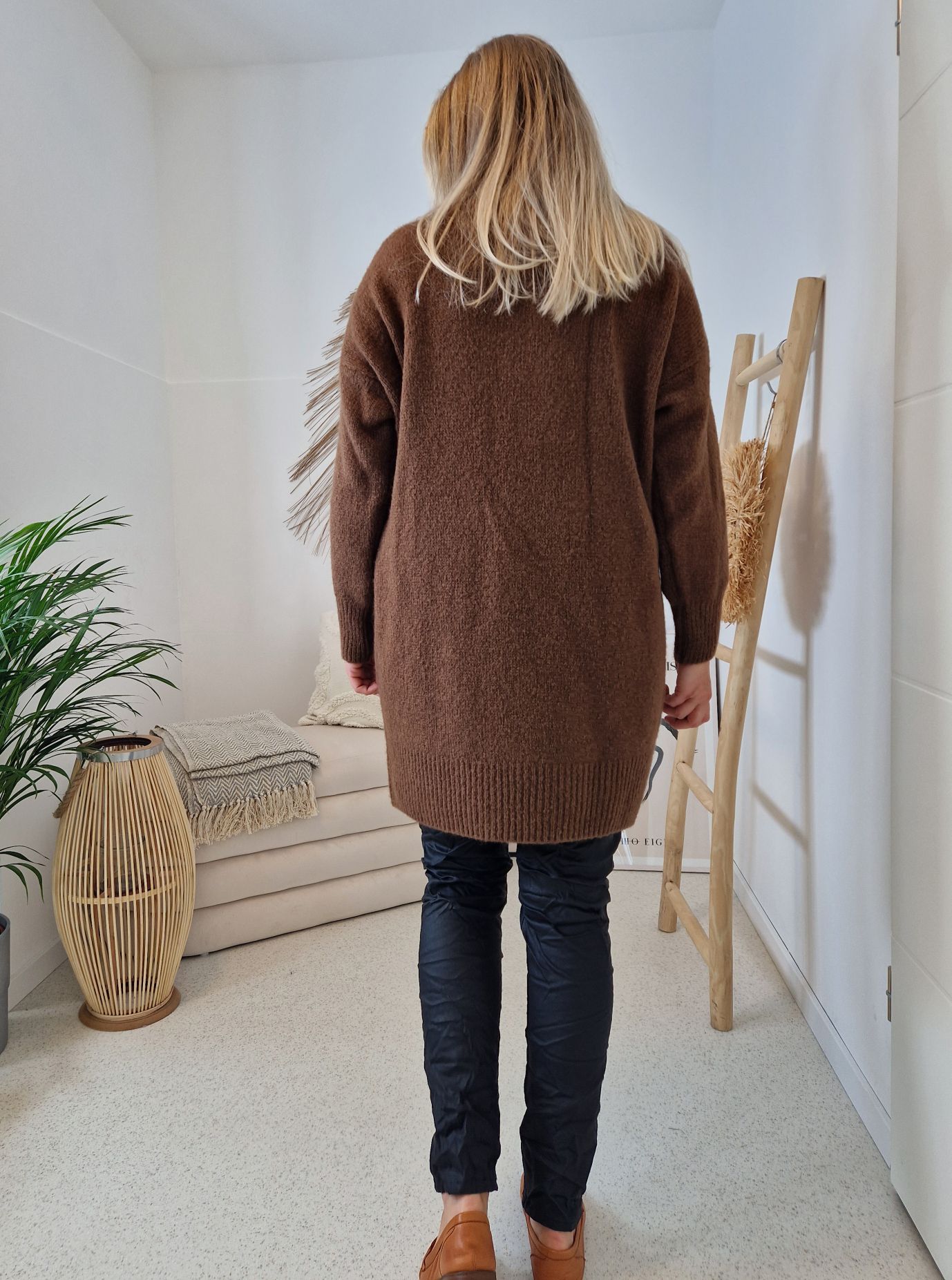 LONG KNIT SWEATER LUDOVIKA BRAUN Strick Pullover Kleid Made in Italy 34-42/44 LONG KNIT SWEATER LUDOVIKA BRAUN Strick Pullover Kleid Made in Italy 34-42/44