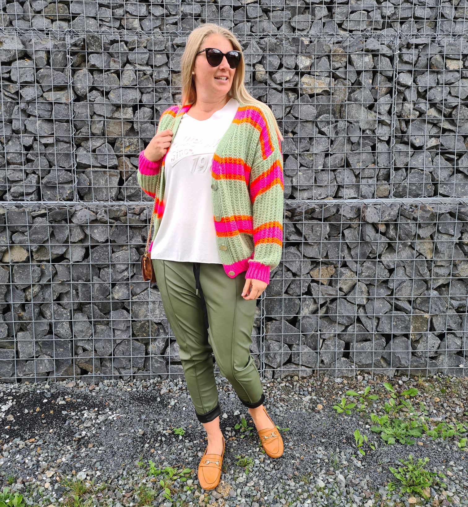 SHORT KNIT CARDIGAN MYKONOS STRIPES BUTTONS LIGHT GRÜN ORANGE PINK kurze Strick Jacke Made in Italy Streifen Knöpfe 34-42 SHORT KNIT CARDIGAN MYKONOS STRIPES BUTTONS LIGHT GRÜN ORANGE PINK kurze Strick Jacke Made in Italy Streifen Knöpfe 34-42