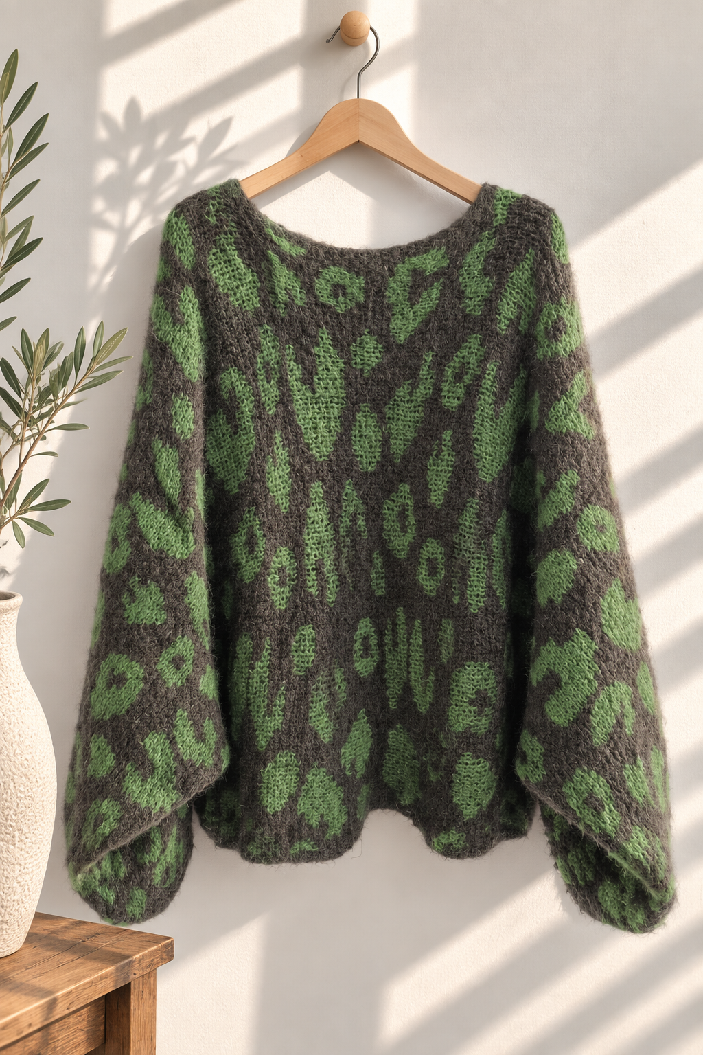 Strickpullover Leo-Look – Fledermaus-Style | Made in Italy | One Size bis ca. Gr. 44 | SP0086 Strick Pullover