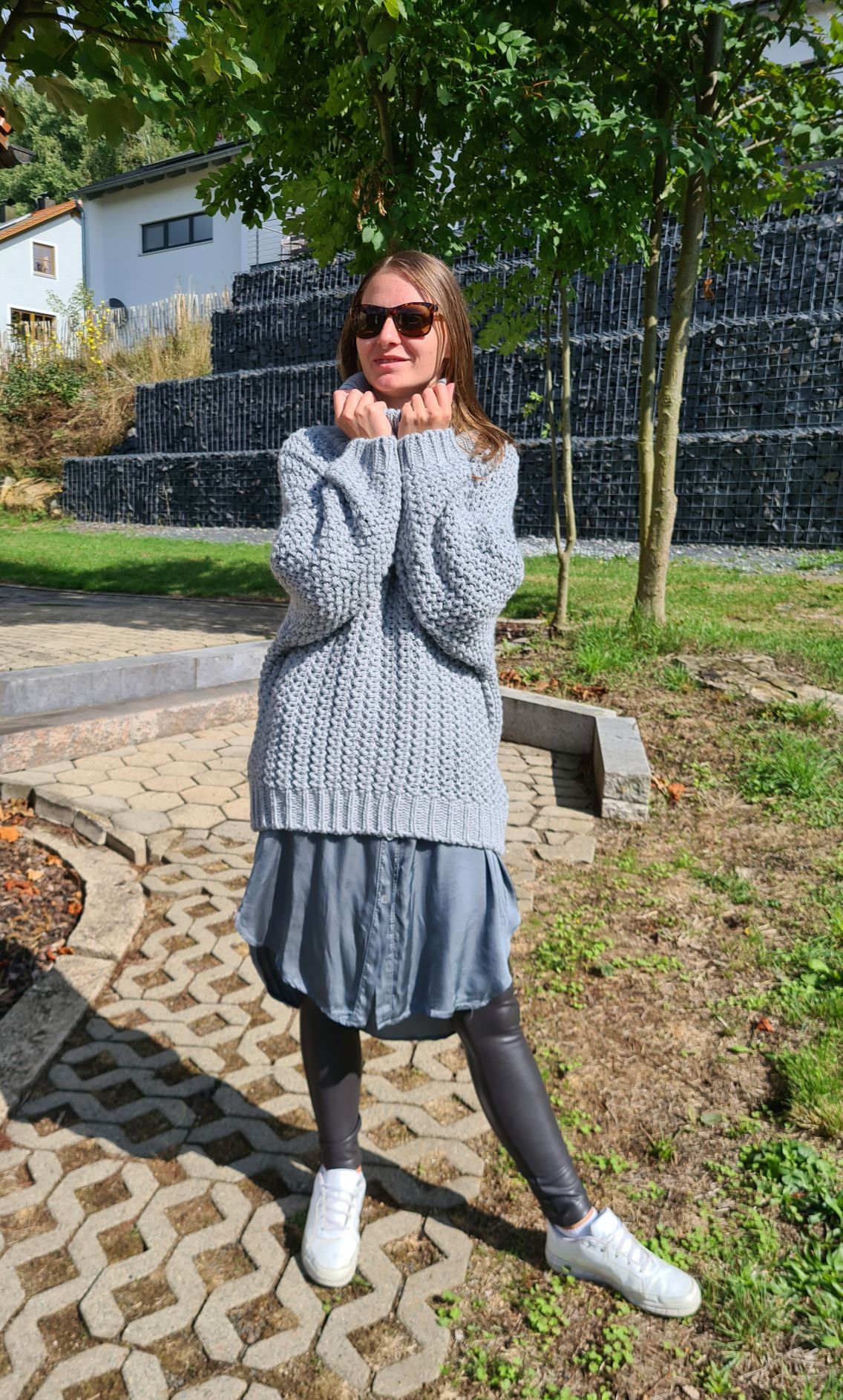 OVERSIZE KNIT FIONA TURTLENECK GRAU Rollkragen Strickpullover Pullover 34-42/44 Made in Italy OVERSIZE KNIT FIONA TURTLENECK GRAU Rollkragen Strickpullover Pullover 34-42/44 Made in Italy