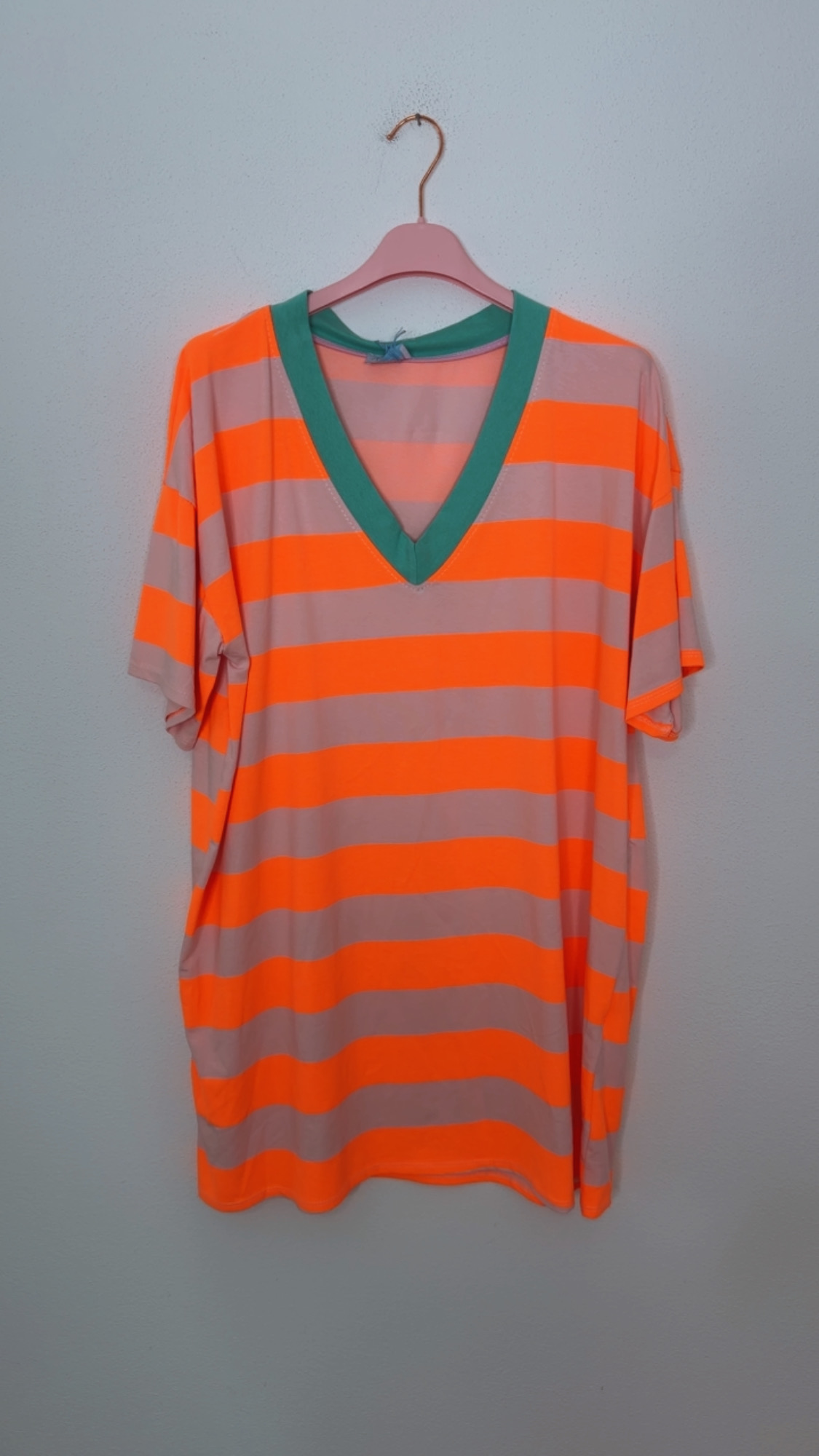 Beach-T-Shirt-Kleid „Pula“ – Streifen-Look 🌴 Made in Italy • Größe 34 bis 44