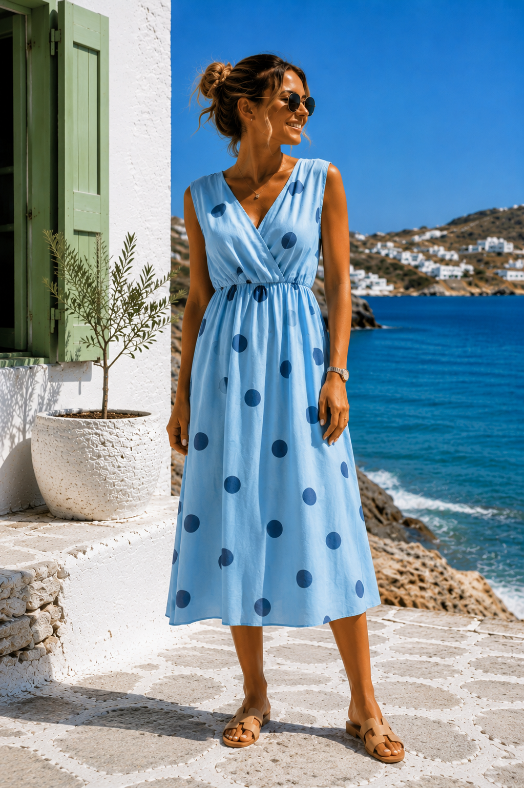 Maxi-Kleid Belladonna Polka Dots Made in Italy 34-42