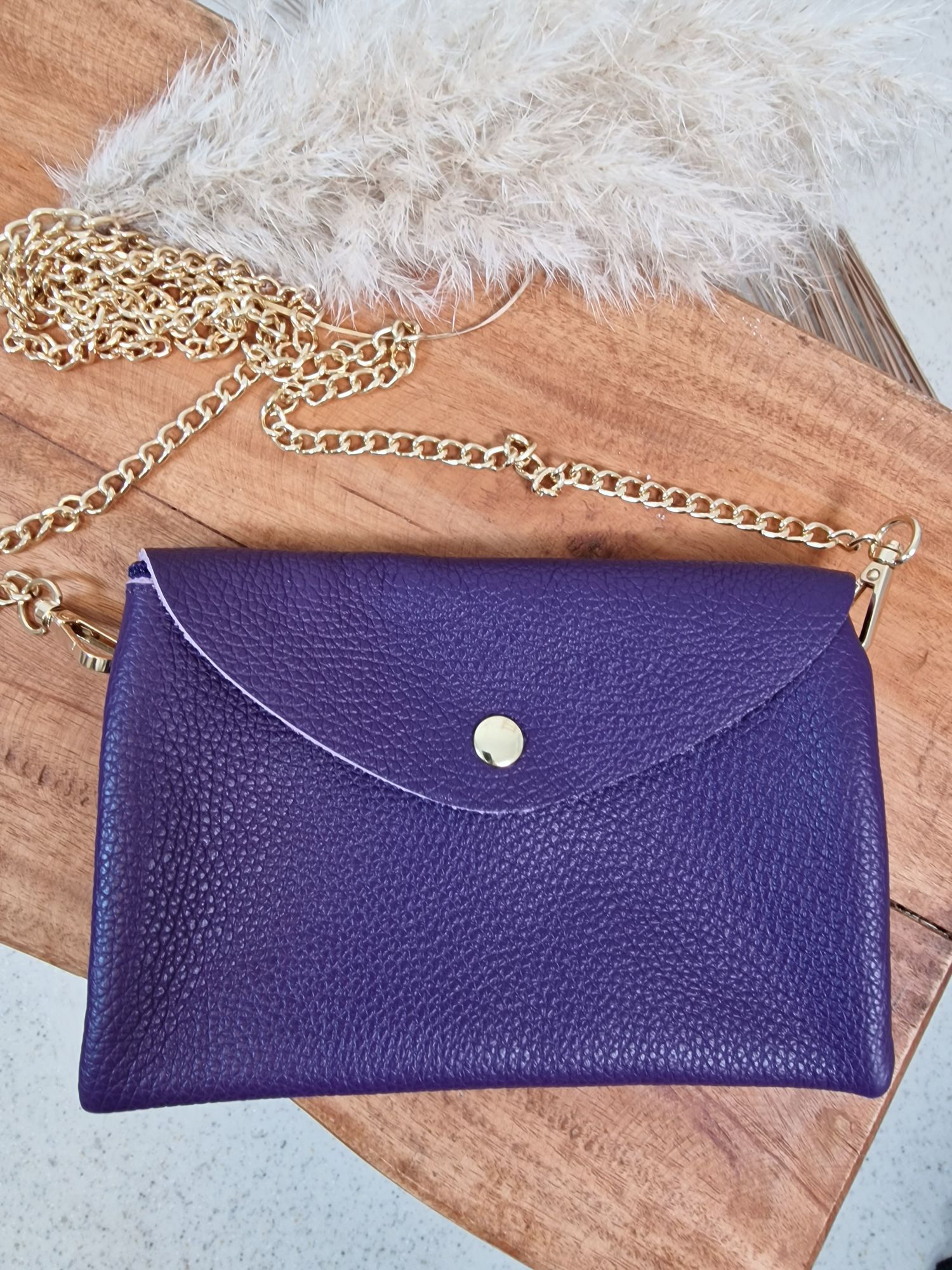 CROSSBODY HANDYTASCHE ROSIE LILA  vera Pelle Made in Italy