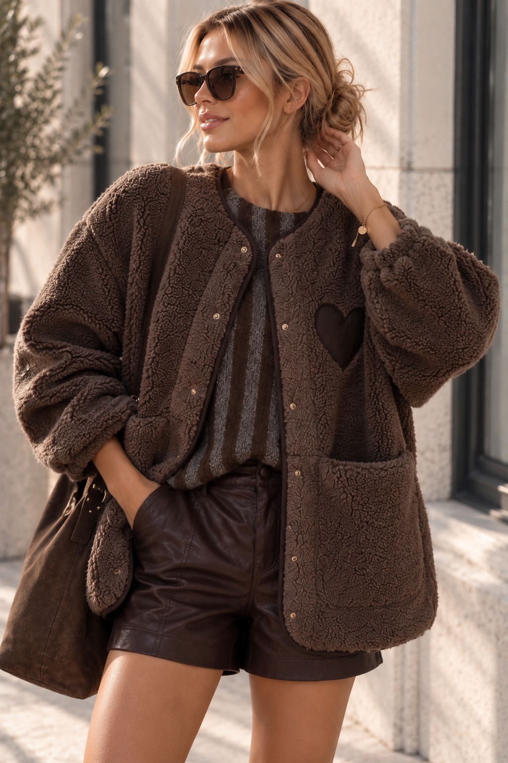 Teddyjacke mit Herz – TJ0122 | Made in Italy | passt bis gute Gr. 42