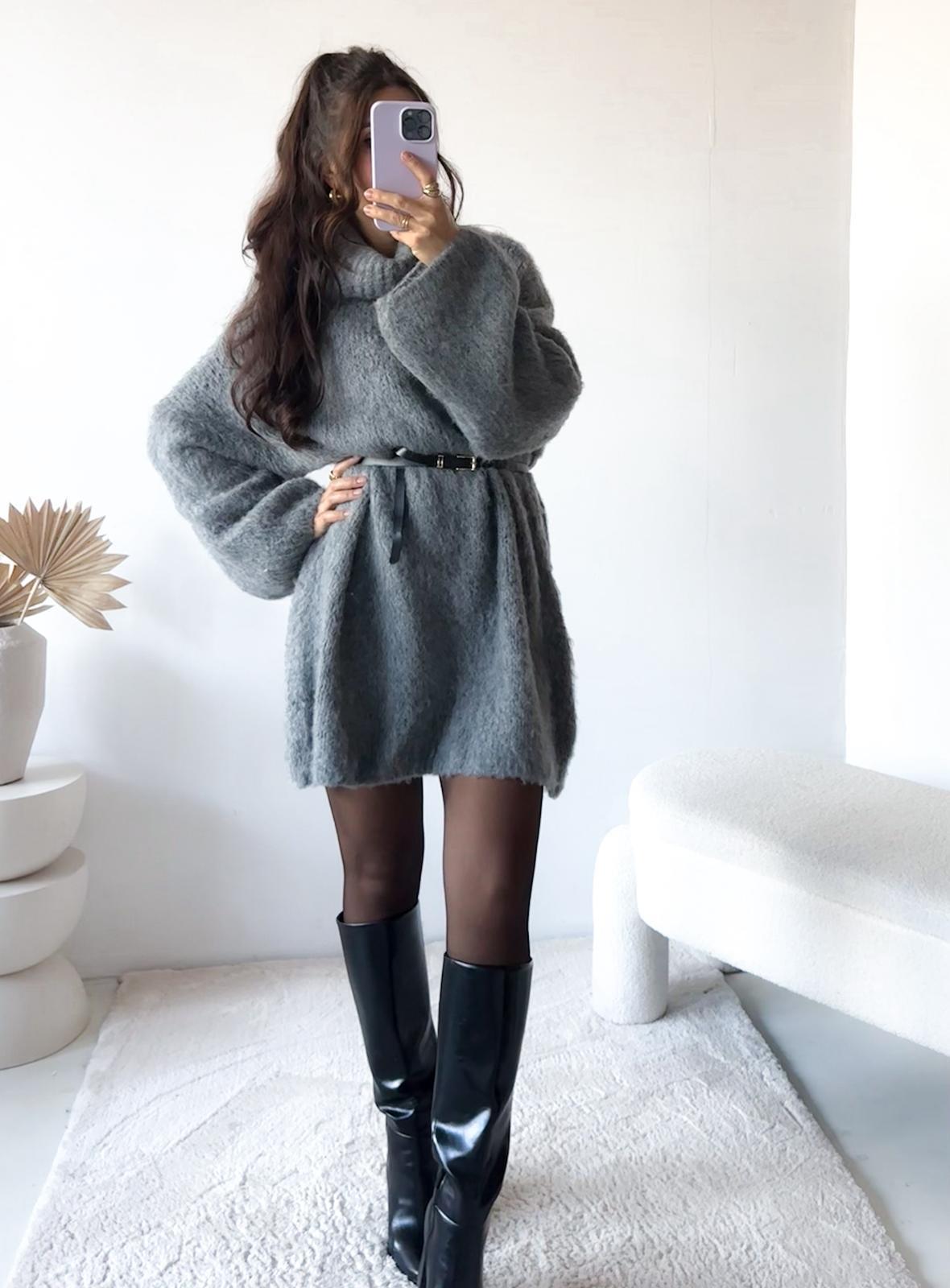 COZY STRICKKLEID/ ROLLKRAGEN KATJA 34-44 Made in Italy