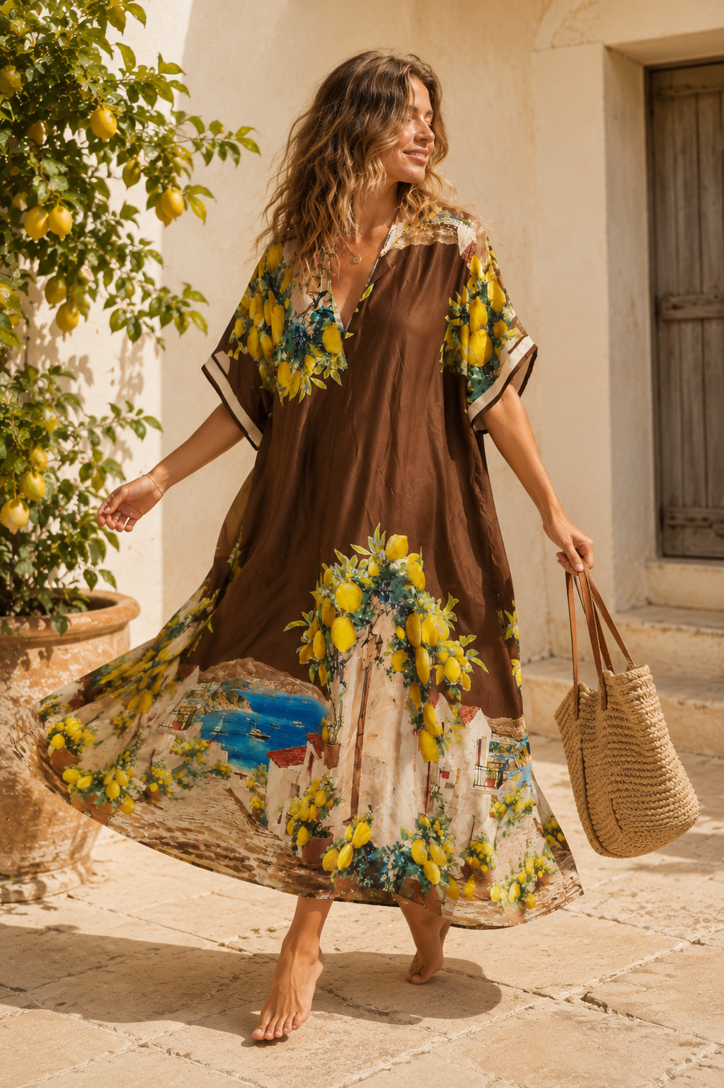 Kleid „Limone“ 🍋☀️ – Made in Italy Silk Gr 34-44