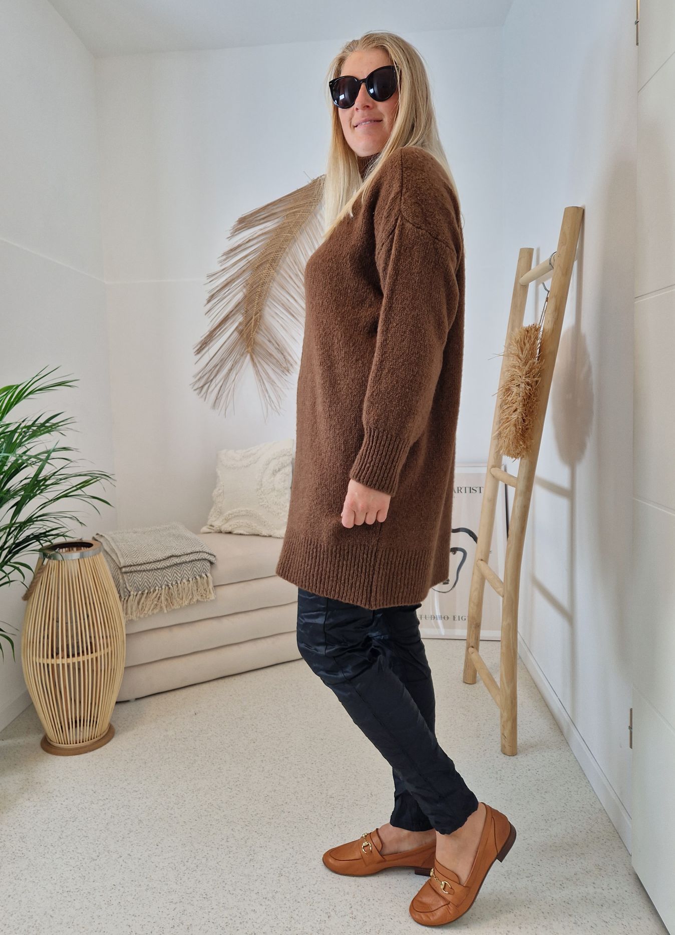LONG KNIT SWEATER LUDOVIKA BRAUN Strick Pullover Kleid Made in Italy 34-42/44 LONG KNIT SWEATER LUDOVIKA BRAUN Strick Pullover Kleid Made in Italy 34-42/44