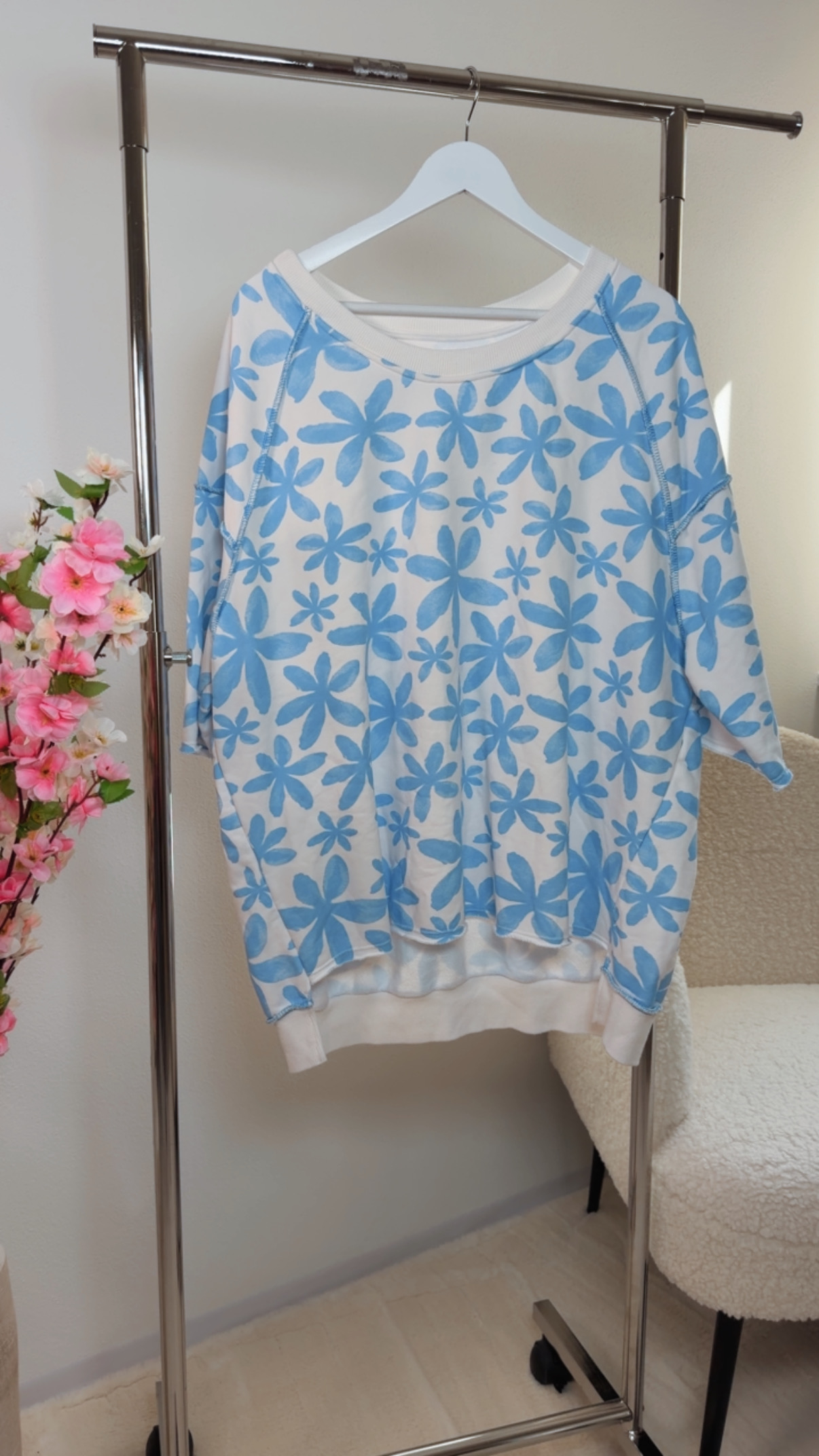 🌸 Oversize-Sweater „Bloomy Breeze“ Made in Italy versch. Farben Gr. 34-44/46