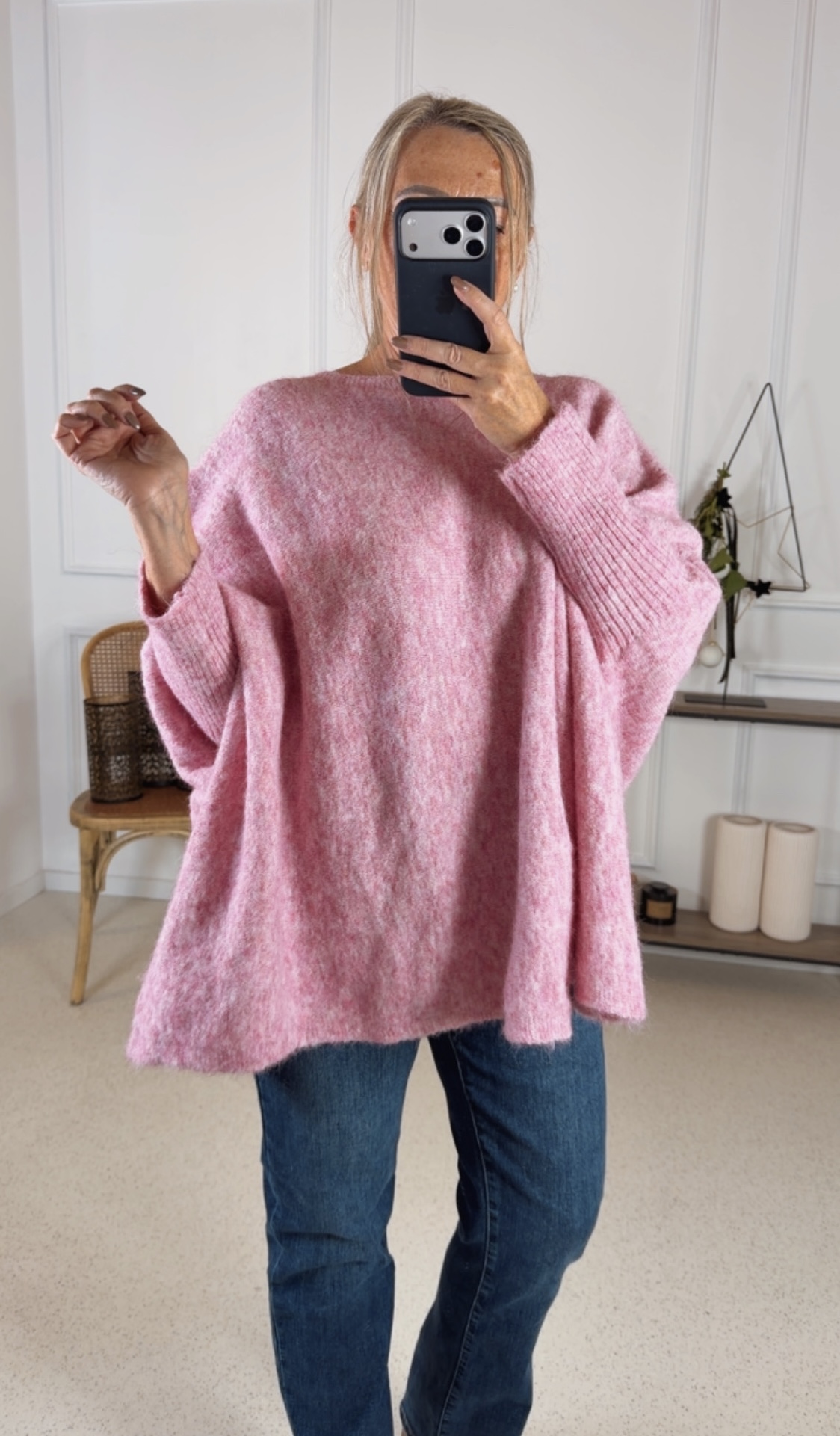 OVERSIZE ALPAKA PULLOVER MAREN 34-48/50 Made in Italy Strick / Knit Sweater