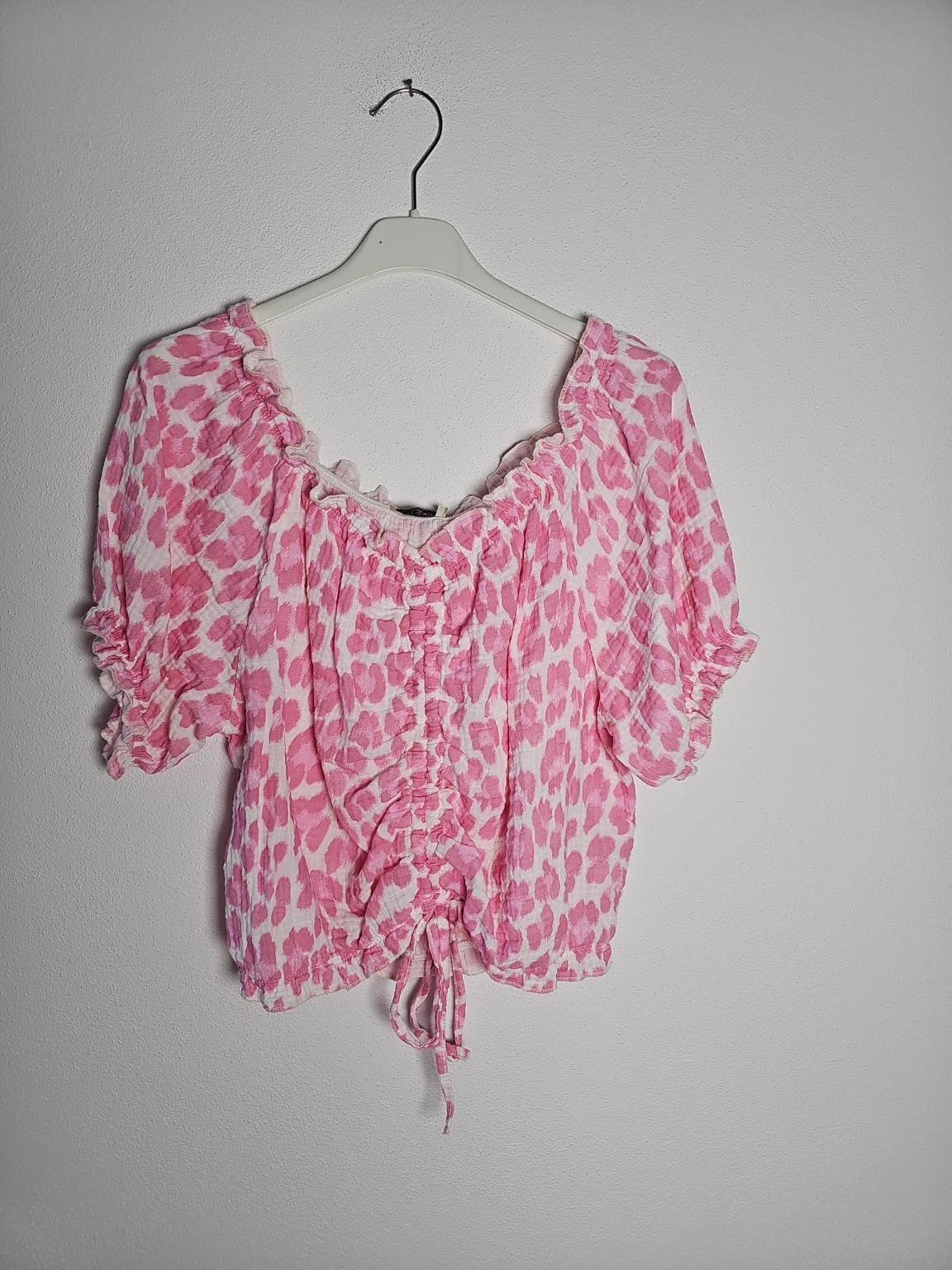 Bluse Cropped Musselin Aminas Leo Made in Italy 34-42 Sommerschnapper – vom Umtausch ausgeschlossen