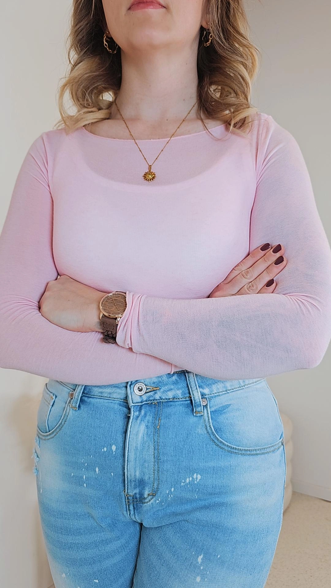 BASIC LANGARM SHIRT LINA CASHMERE Made in Italy 34-40/42