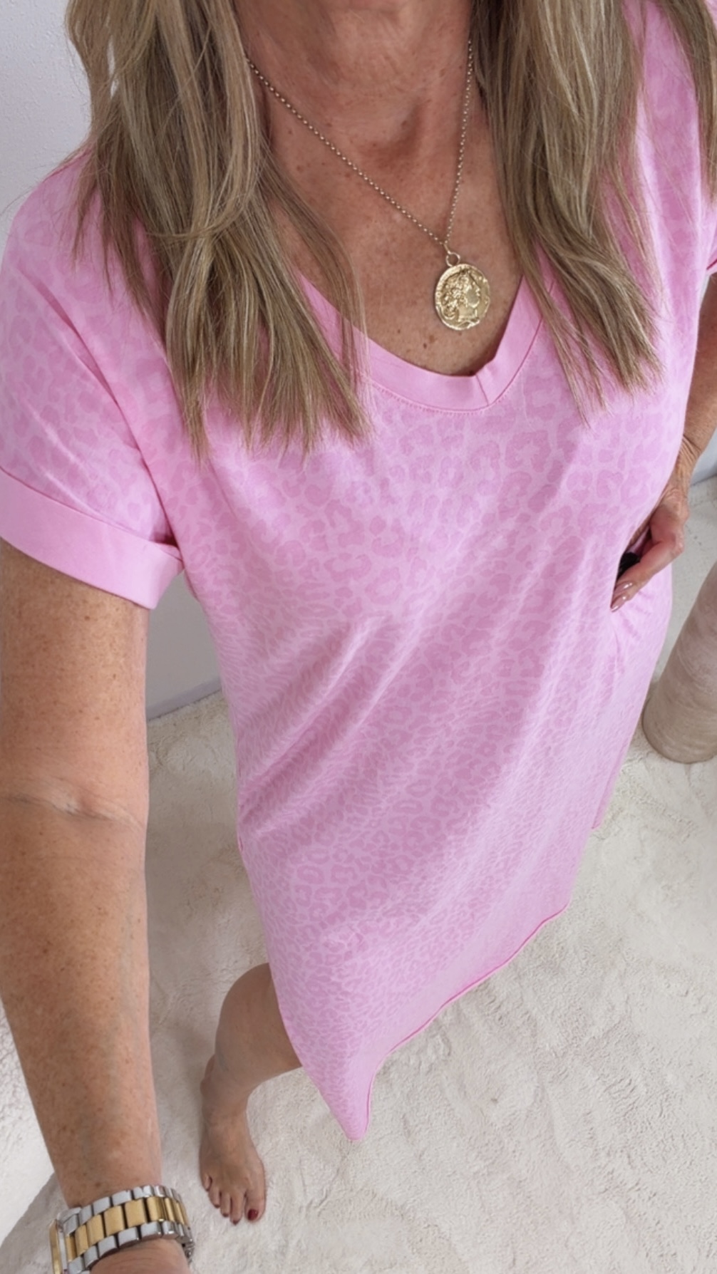 💛🐆✨ Leo-T-Shirt Kleid Valerissima Made in Italy 34-40/42