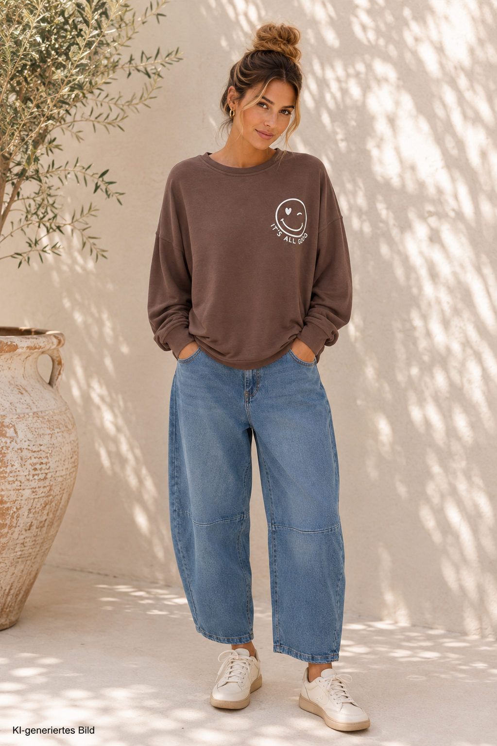 Sweatshirt „Happy Vibes NINA“ – Made in Italy
