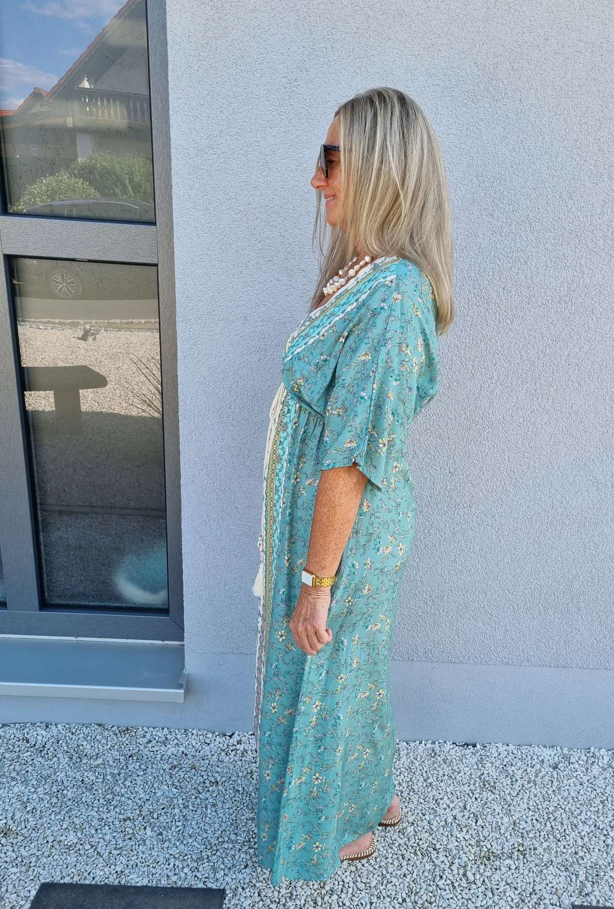 FLORAL MAXI DRESS VIVI MINT GRÜN 34-42 Made in Italy langes Sommer Kleid FLOWERS Blumen Boho FLORAL MAXI DRESS VIVI MINT GRÜN 34-42 Made in Italy langes Sommer Kleid FLOWERS Blumen Boho