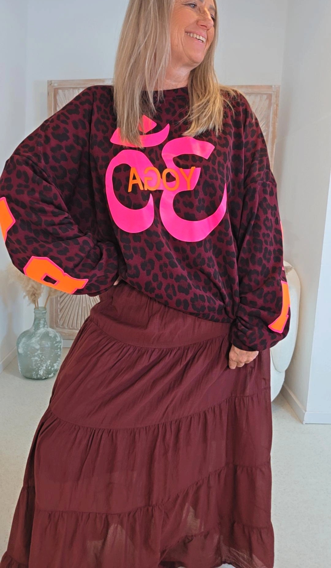 OVERSIZE SWEATER YOGA UND BALANCE Made in Italy 34-42 Sweater Sweatshirt